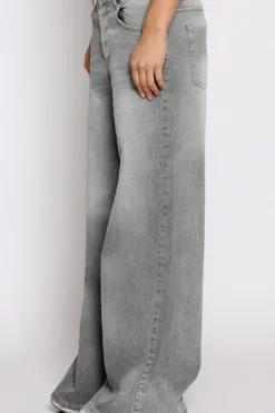 Jeans kami gamba ampia grigio