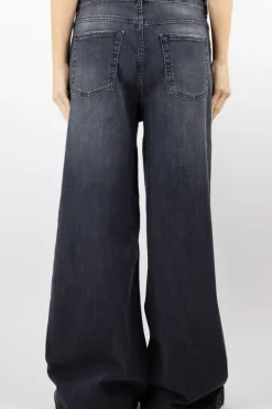 Jeans kam2 palazzo lavaggio medio denim nero