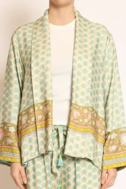 Kimono corto fantasia acqua/sand/olio