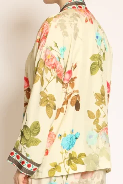 Kimono corto fantasia burro/peach/militare