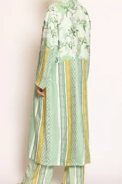 Kimono lungo fantasia acqua/verde/salvia