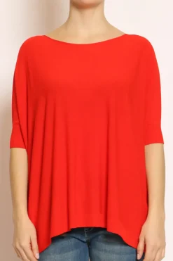 Maglia barca oversize in filo di viscosa campari