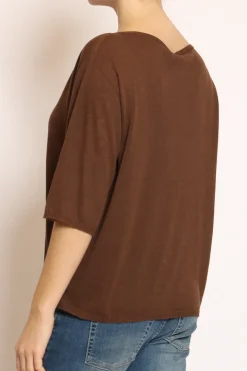Maglia girocollo manica corta ciccolato