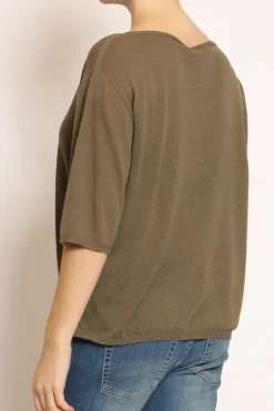 Maglia girocollo manica corta oliva
