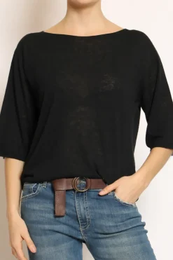 Maglia girocollo manica corta nero