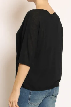 Maglia girocollo manica corta nero