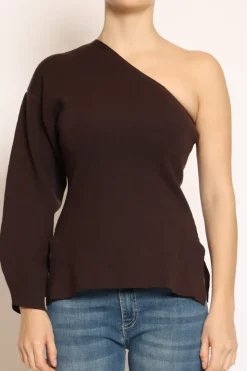 Maglia monospalla fondente