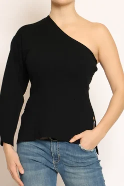 Maglia monospalla nero