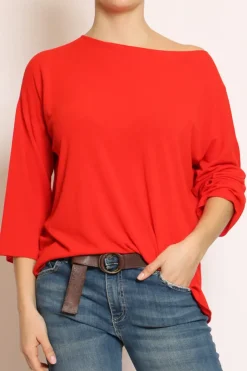 Maglia scatola oversize campari