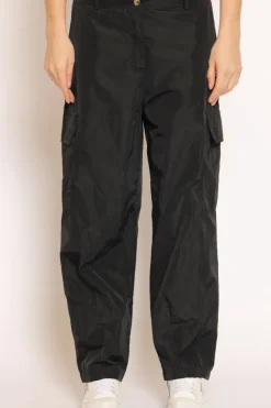 Pantalone cargo tessuto parachute nero