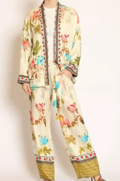 Pantalone fantasia burro/peach/militare