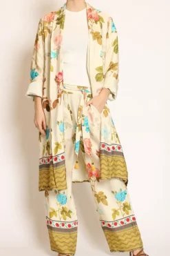 Pantalone fantasia burro/peach/militare
