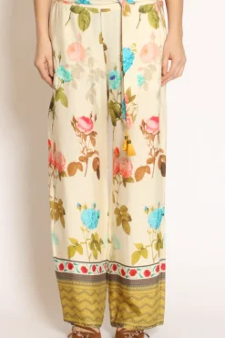 Pantalone fantasia burro/peach/militare