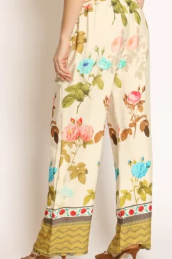 Pantalone fantasia burro/peach/militare