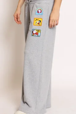 Pantalone felpa patch Snoopy grigio
