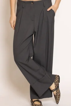 Pantalone GESSY con risvolto tessuto comfort elasticizzato grigio