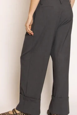Pantalone GESSY con risvolto tessuto comfort elasticizzato grigio