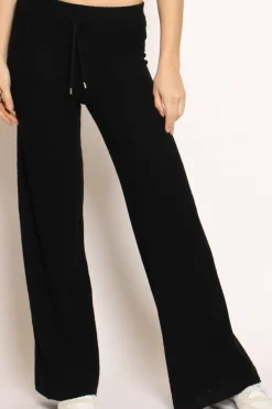 Pantalone in bouclu00e8 elasticizzato con coulisse nero