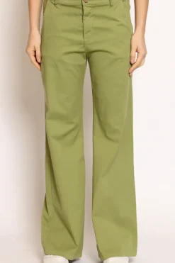 Pantalone LILLY palazzo cotone elasticizzato olio