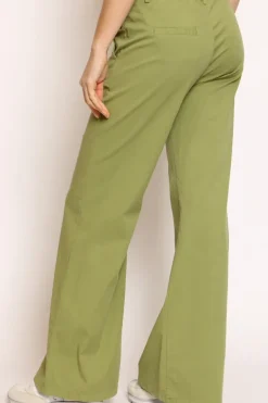 Pantalone LILLY palazzo cotone elasticizzato olio