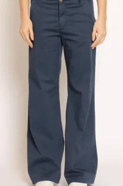 Pantalone LILLY palazzo cotone elasticizzato blu
