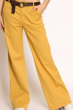 Pantalone lilly palazzo cotone elasticizzato girasole