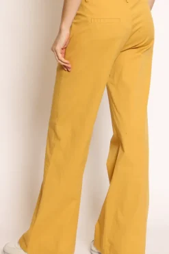 Pantalone lilly palazzo cotone elasticizzato girasole