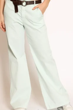 Pantalone lilly palazzo cotone elasticizzato acqua
