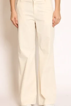 Pantalone lilly palazzo cotone elasticizzato burro