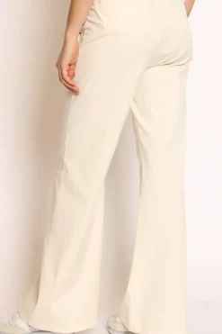 Pantalone lilly palazzo cotone elasticizzato burro