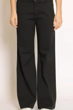 Pantalone lilly palazzo cotone elasticizzato nero
