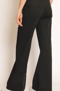 Pantalone lilly palazzo cotone elasticizzato nero