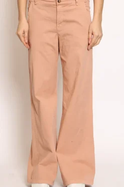 Pantalone LILLY palazzo cotone elasticizzato rosa