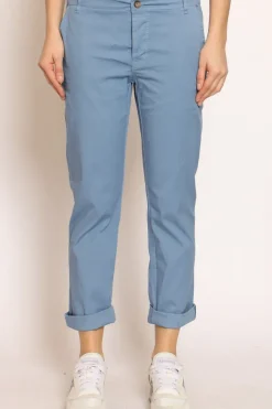 Pantalone LOIS chino cotone elasticizzato avio