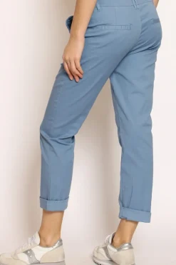 Pantalone LOIS chino cotone elasticizzato avio