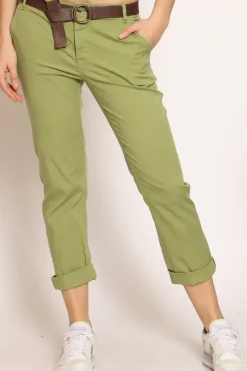 Pantalone LOIS chino cotone elasticizzato olio