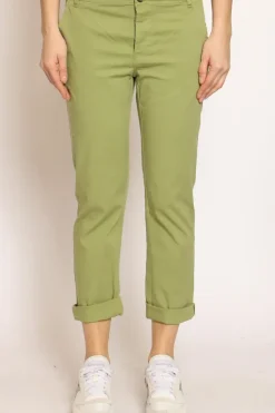 Pantalone LOIS chino cotone elasticizzato olio