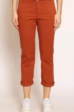 Pantalone LOIS chino cotone elasticizzato coccio