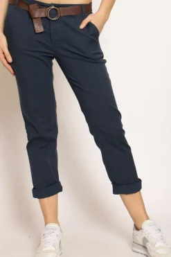 Pantalone LOIS chino cotone elasticizzato blu