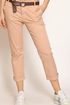 Pantalone LOIS chino cotone elasticizzato rosa