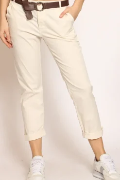 Pantalone LOIS chino cotone elasticizzato burro