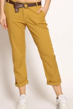 Pantalone LOIS chino cotone elasticizzato girasole