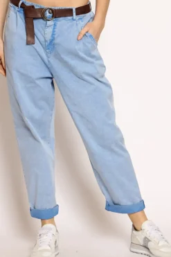 Pantalone LOLA cotone stone washed maltinto jeans