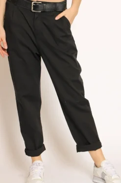 Pantalone lola c/pinces ed elastico dietro nero