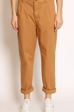 Pantalone lola c/pinces ed elastico dietro caramel