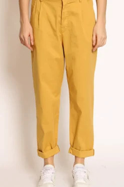 Pantalone lola c/pinces ed elastico dietro girasole