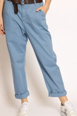 Pantalone lola c/pinces ed elastico dietro avio