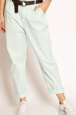 Pantalone lola c/pinces ed elastico dietro acqua