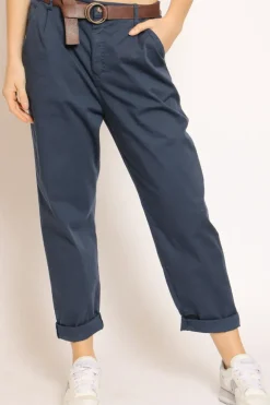 Pantalone LOLA elastico dietro cotone elasticizzato blu