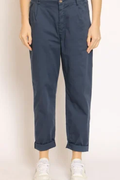 Pantalone LOLA elastico dietro cotone elasticizzato blu